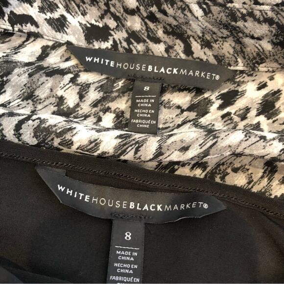 WHBM gray and black leopard animal print sheer button front midi dress size 8 - Picture 12 of 15